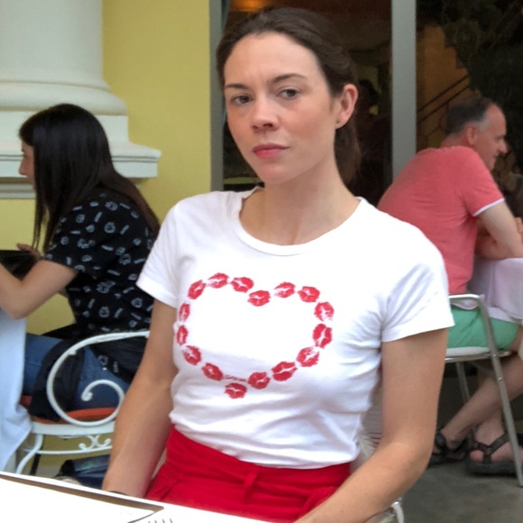 Eileen Marie - Heart of Kisses Tee in White - Picture 2 of 8